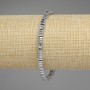 Hematite bracelet in silver color, square rondelles 4×2 mm, length 18 cm, stretch