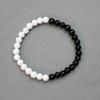 Artificial Agate Bead Bracelet, 6–6.5 mm Beads, 18 cm Length (Stretch)