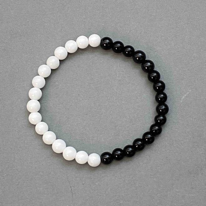 Artificial Agate Bead Bracelet, 6–6.5 mm Beads, 18 cm Length (Stretch)