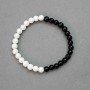 Artificial Agate Bead Bracelet, 6–6.5 mm Beads, 18 cm Length (Stretch)