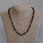 Tiger's Eye Necklace with Faceted Beads, 8 mm Diameter +/-, 50 mm Length +/-, with Clasp