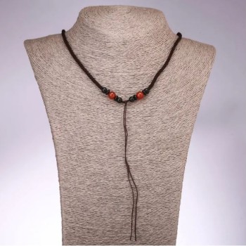 Carnelian bead jewelry cord, 65 cm long