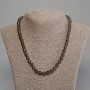 Smoky Topaz Necklace with Faceted Bead, 8 mm Diameter, 50 cm Length, with Clasp