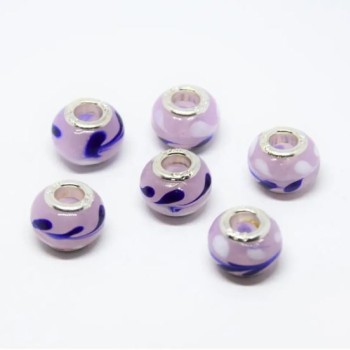 Pandora plastic bead, diameter 14×11 mm, diameter 4.5 mm, pack of 6