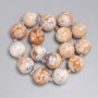 Desert Jasper Beads - Smooth Round Balls, 20mm diameter ±, 5mm seed beads ±, length 37cm ± on thread