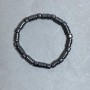 Stretch Hematite Rondelle Bracelet, diameter 6×2 mm ±, cube 6×6 mm ±, length 18 cm