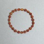 Bracelet with Carnelian Faceted Coin 6mm +/- and Hematite Bead 2mm +/-, Length 18 cm, Elastic