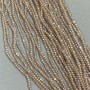 Beads Czech Crystal Beige Transparent with Petrol Iridescent Coating, Faceted Rondelle, diameter 3x2 mm + -, length 40 cm +