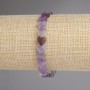 Amethyst Heart Bracelet 8mm, 18 cm, Elastic (Stretch)