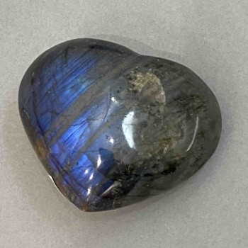 Labradorite Heart-Shaped Souvenir Stone, 54×46×25 mm, approx. weight from 85 g