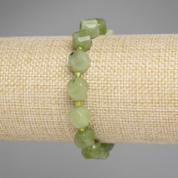 Faceted Jadeite Bracelet, Diamond-Shaped, 18 cm