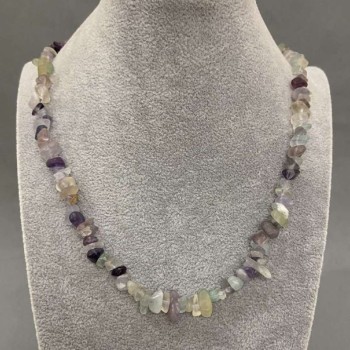 Fluorite Chip Necklace, 6-12×3-5 mm, 45 cm length, with clasp