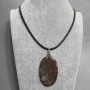 Jasper Pendant 40×55 mm on a rubber cord, length 60 cm with a 5 cm extender chain