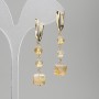 Citrine Faceted Ball Earrings, 6 mm ±, Cylindrical Element 9×6 mm ±, Length 46 mm ±