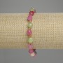 Bracelet with Faceted Tourmaline Beads 8x6 mm and 3 mm Seed Beads, 18 cm Length