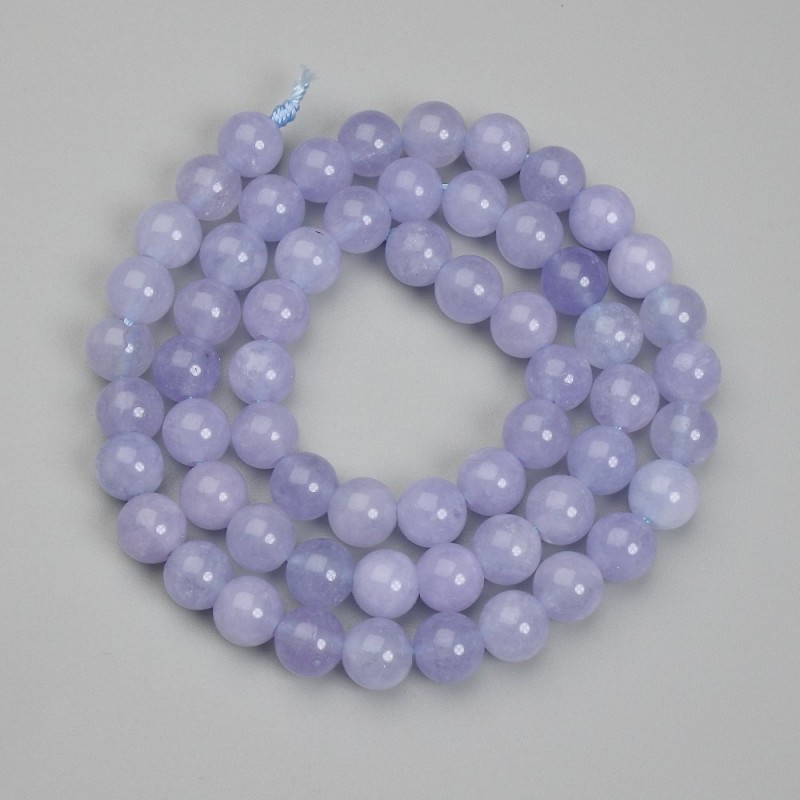 Aquamarine Beads, Smooth Round, 6.5 mm diameter, 38 cm length on thread
