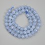 Aquamarine beads, smooth round spheres, 6mm diameter, 38 cm long on thread