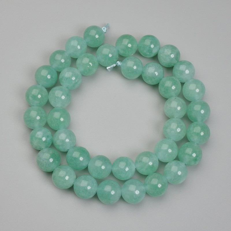 Amazonite beads ball-shaped, 10 mm diameter, 38 cm long on thread