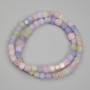 Morganite cube beads, 5 mm diameter, about 38 cm long on thread
