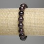 Garnet bracelet with smooth beads, 11 mm diameter, 18 cm length, stretch