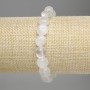 Faceted Rock Crystal Bracelet, bead diameter 8–10×9 mm, length 18 cm, elastic