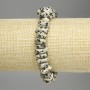 Dalmatian Jasper Faceted Bracelet, beads 8-12×4-6 mm, length 18 cm, stretch