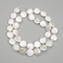 Coin-shaped Baroque Pearls with a gasoline shade, 11–12 mm diameter, 39 cm length