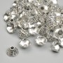 Bead cap findings, 4x8 mm, hole approx. 2 mm, silver-tone metal, pack ~62 pieces