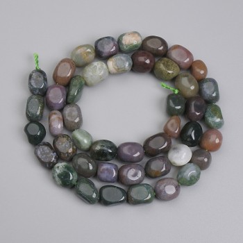 Jasper Beads Multicolor Faceted 7–11×5–7 mm, length 40 cm on thread