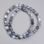 Dragon's Vein Agate Beads Smooth Round 6mm +-, length 37cm+- on thread