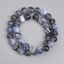 Dragon Vein Agate Beads, Smooth 10mm Round, Length approx. 37 cm on fishing line