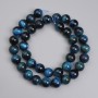 Azure Tiger's Eye beads, smooth round 10mm, length approx. 38 cm on a thread