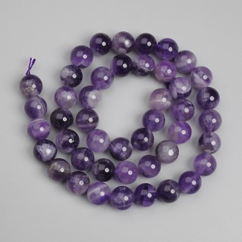 Amethyst Beads, Smooth Round Balls, 8.5 mm, 38 cm Length on Thread
