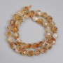 Citrine beads, faceted 10×9 mm, 37 cm length on thread