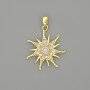 Star Pendant in Gold-Tone Metal with White Crystals, Diameter 27x18 mm+