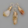 Citrine pendant with rough natural citrine in golden metal, 35x11 mm +/- assorted size