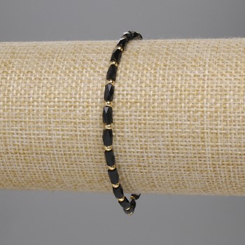 Bracelet with Black Czech Crystal