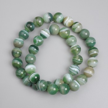 Agate Beads - Smooth Round Beads, 10mm Diameter, 38cm Length on Thread