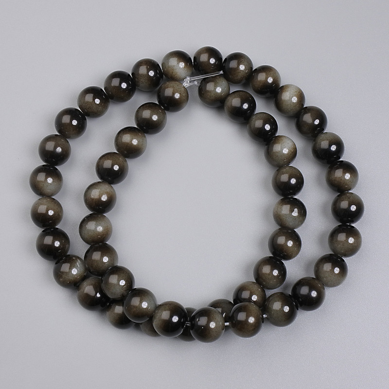 Gray Tiger's Eye Beads (Pressed), Smooth Beads, 8mm Diameter ±, 37cm Length on Beading Thread