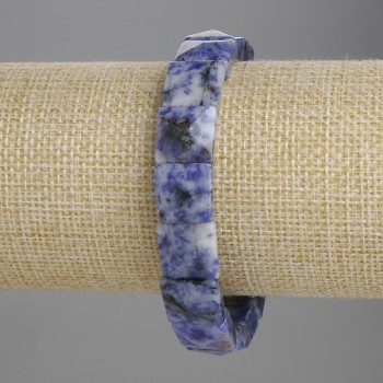 Sodalite bracelet with faceted links, 12×12 mm, length 18 cm, stretch
