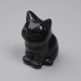Cat figurine in black agate, 40x30x23 mm