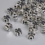 Cross-shaped Bead Insert Findings, Silver-Tone, 5.5×3 mm, Hole Ø ~1.5 mm, Packaging 20 g ~115 pcs +