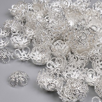 Bead cap findings, light silver metal color, size 10x1 mm, hole diameter ~1.5 mm, packaging 20 g ~200 pcs +