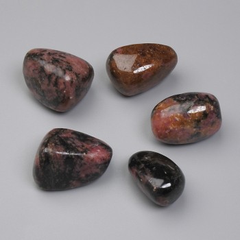 Rhodonite Faceted Nuggets Without Holes, 16-20×14-18 mm, +/- Assorted Sizes (per 100 g +/-)