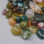 Natural multicolor agate faceted chips without holes 11-24×9-12 mm +/- (per 100 g +/-)