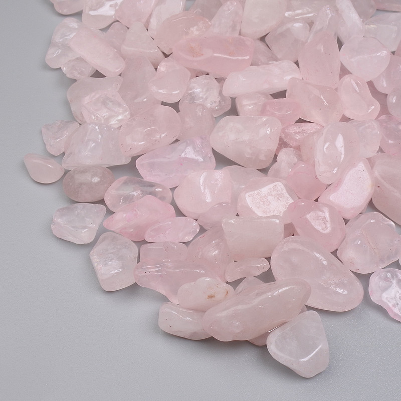 Natural Stone Rose Quartz Chips, Undrilled, 9-20×7-10 mm ± (per 100 g ±)