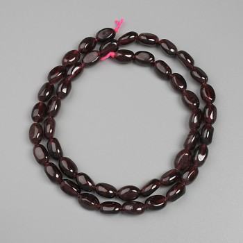 Garnet faceted beads, 8 mm diameter, 5x5-5, 5 mm+ on thread, length 39 cm+