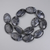 Oval Labradorite Beads, 30×20 mm, on a thread, length approx. 38 cm