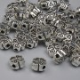 Clover-shaped bead insert, silver metal color, 6mm diameter, 1.5mm hole, packaging 20 g ~ 41 pcs