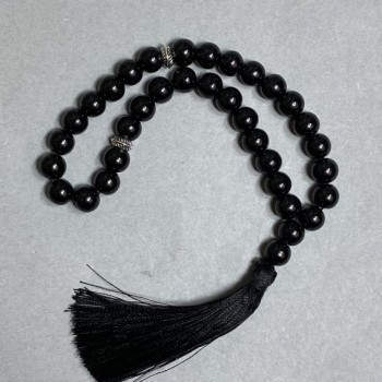 Agate Prayer Beads, natural stone, smooth beads, 8 mm diameter, 33 beads